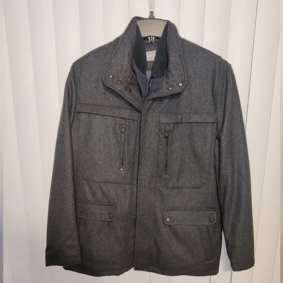 Michael Kors Black Pea Coat Size L - Picture 1 of 5